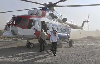 Denizli Valisi Atik helikopter ile trafik denetimine...
