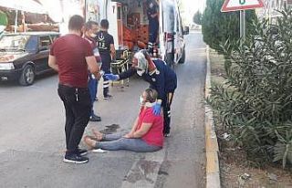 devrilen Motosikletteki 2 kişi yaralandı