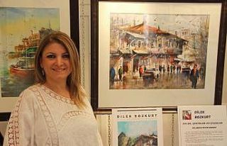 Dilek öğretmenin sergisi büyük ilgi gördü