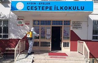 Efeler Belediyesi okullarda dezenfekte çalışması...