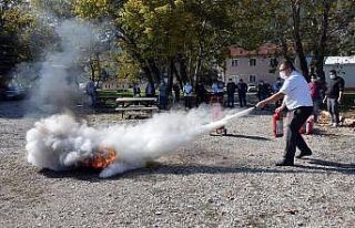 Eğirdir SAREM’de yangın söndürme tatbikatı...