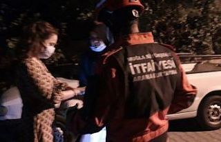 Fethiye’de itfaiyeden kedi kurtarma operasyonu