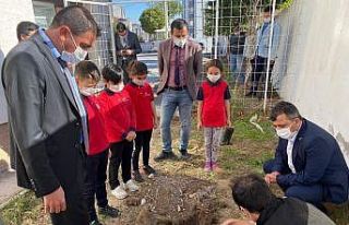 Fidan dikerek Hatay’daki orman yangınına dikkat...