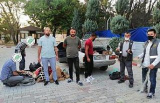 File ağ ile şahin avı yapan 2 kişi yakalandı