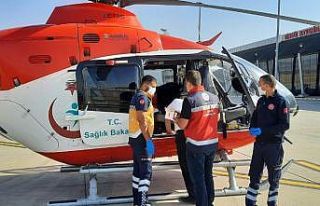 Hasta, ambulans helikopterle sevk edildi