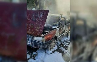 Hatay’da LPG’li otomobil yangını