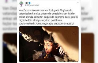 HDP’nin Van depremine ilişkin provokatif paylaşımına...