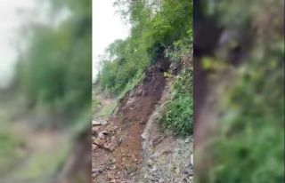 Heyelan anı cep telefonu kameraları ile kaydedildi