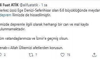 İzmir depreminden sonra Vali Atik’ten açıklama