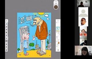 Karikatür atölyeleri çevrimiçi olarak sürüyor