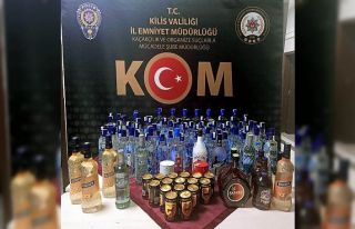 Kilis’te 114 şişe kaçak içki ele geçirildi
