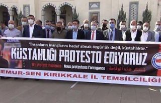 Kırıkkale’de, Fransa Cumhurbaşkanı Macron protesto...