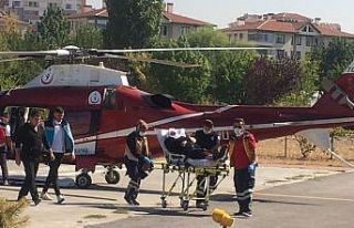 KOAH hastası kadın ambulans helikopterle şehir...