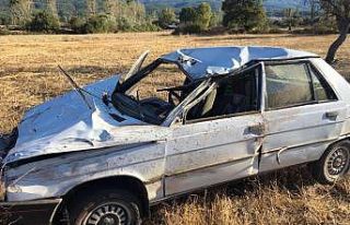 Kontrolden çıkan araç takla attı: 1 yaralı
