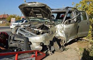 Kontrolden çıkan kamyonet ağaca çarptı: 1 yaralı