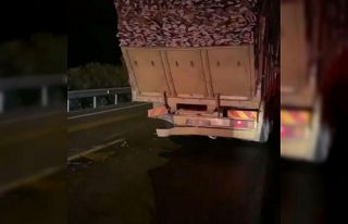 Otomobil odun yüklü kamyona arkadan çarptı