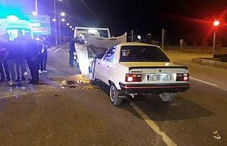 Otomobil takla attı, sürücü yara almadan kurtuldu