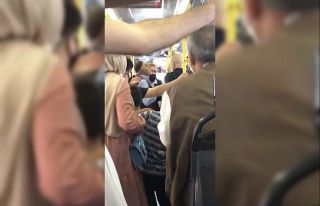 (Özel) Kağıthane’de halk otobüsünde maskesini...