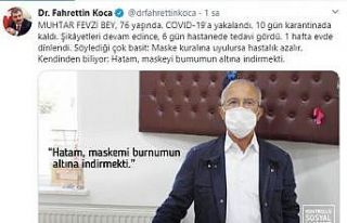Sağlık Bakanı Koca, Ispartalı muhtarı paylaşıp,...