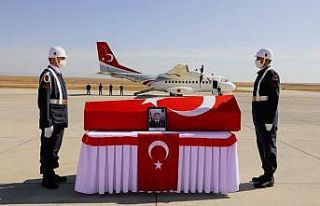 Şehit astsubay törenle karşılandı