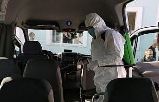 Servis araçları dezenfekte edildi