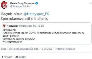 Sivasspor’dan Hastayspor’a geçmiş olsun mesajı