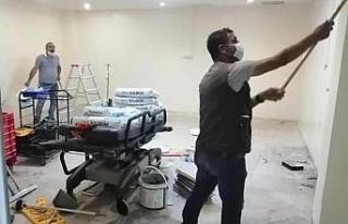 Söke Devlet Hastanesi’nde Kovid-19 alanı oluşturuluyor