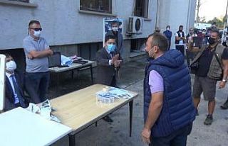 Sosyal mesafeli ÇED toplantısında gergin anlar...