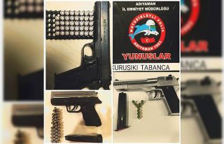 Şüpheli şahıslarda tabancalar ve mermiler ele...