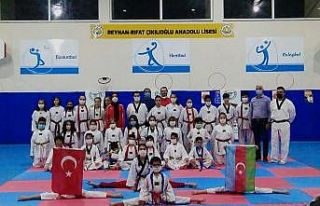 Taekwondocular kuşak sınavında maharetlerini gösterdi