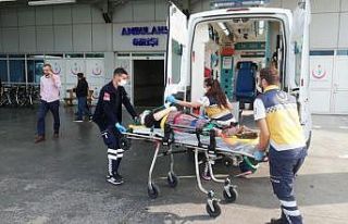 Tarım aracı devrildi: 1 yaralı