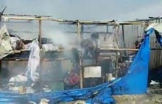 Tarım işçisi ailenin çadırı yandı