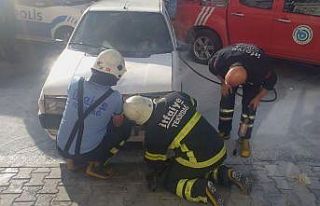 Tekirdağ’da park halindeki araçta yangın