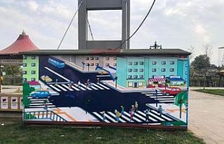 Trafik eğitim parkurunda çalışmalar sürüyor