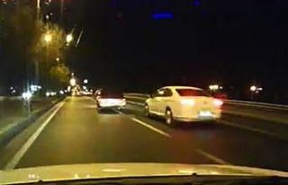 Trafik magandası araç kamerası tarafından böyle...