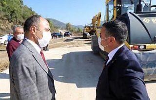 Vali Atay Yığılca yolunda incelemelerde bulundu