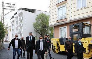 Vali, Belediye Başkan vekili Öksüz, asfalt çalışmalarını...