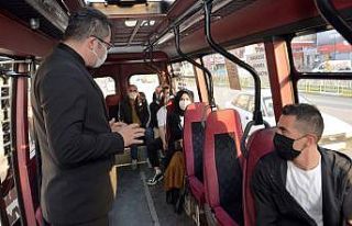 Vali Memiş, toplu taşıma araçlarını denetledi