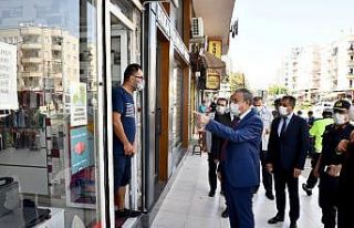 Vali Su, maske denetimi yaptı