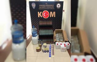 Villayı sahte içki imalathanesine çevirmişler