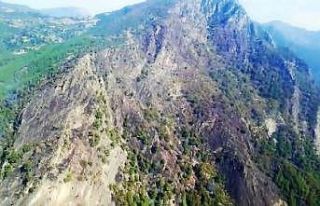 Yanan alanlar helikopter ile görüntülendi