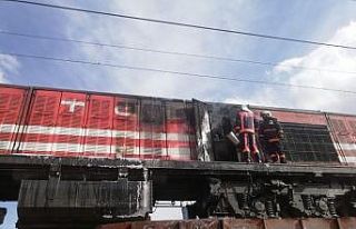 Yük treninde çıkan yangın söndürüldü