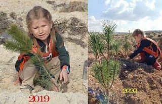 8’inci yaş gününü fidan dikerek kutladı