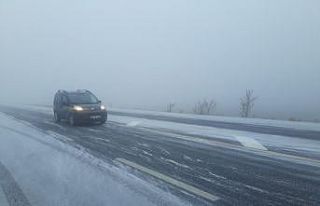 Ağrı’da kar ve sis sürücülere zor anlar yaşattı