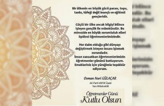 AK Parti Milletvekili Gülaçar’dan Öğretmenler...