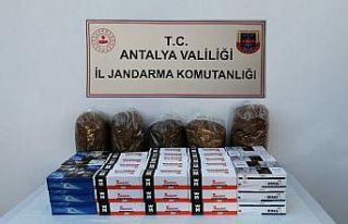 Antalya’da jandarmadan açıkta tütün ve makaron...