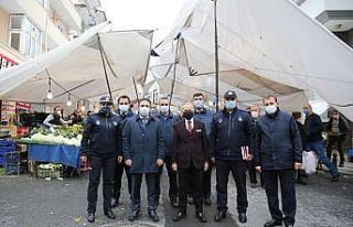 Başkan Aydıner’den pazarda korona virüs denetimi
