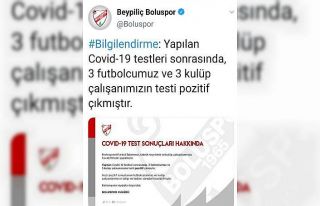 Boluspor’da korona virüs şoku