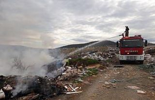 Burhaniye’de çöplük yangını