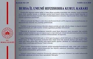 Bursa Valiliği’nden İl Hıfzıssıhha Kurulu kararı...